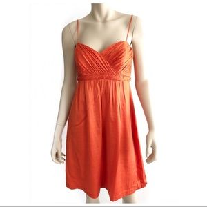 Shoshanna gathered bodice silk cocktail dress